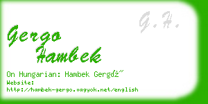 gergo hambek business card